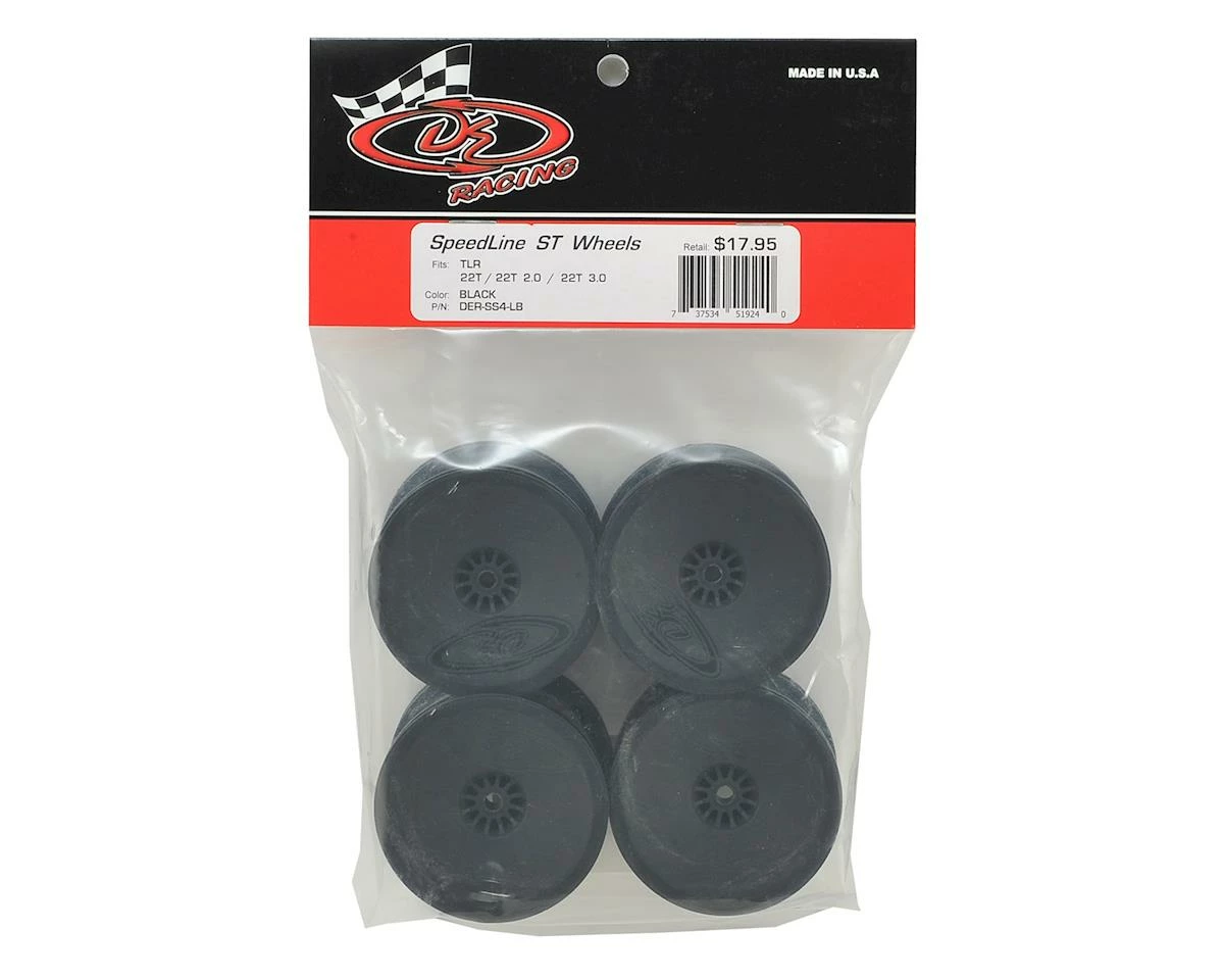 DE Racing 12mm Hex "Speedline" 2.2" 1/10 Stadium Truck Wheel (4) (22T) (Black) - Image 3