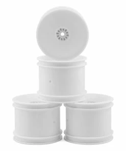 DE Racing 12mm Hex "Speedline" 2.2" 1/10 Stadium Truck Wheel (4) (22T) (White)