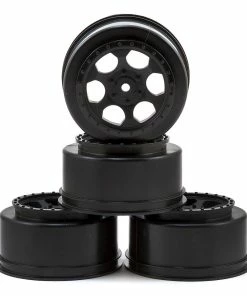DE Racing 12mm Hex "Trinidad" Short Course Wheels (Black) (4) (22SCT/TEN-SCTE)