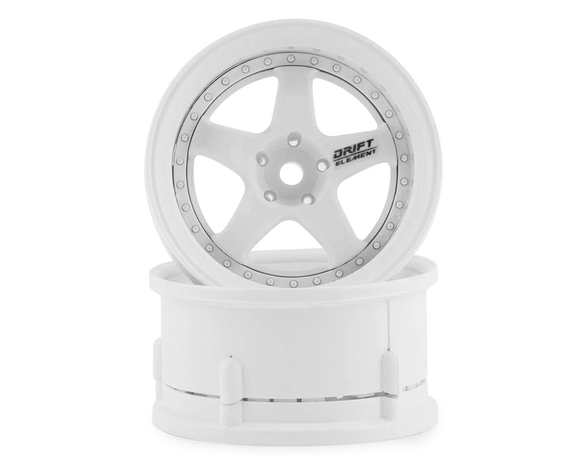 DS Racing Rift Element 5 Spoke Drift Wheels (Triple White) (2) (Adjustable Offset) W/12mm Hex 3 DS Racing Rift Element 5 Spoke Drift Wheels (Triple White) (2) (Adjustable Offset) W/12mm Hex