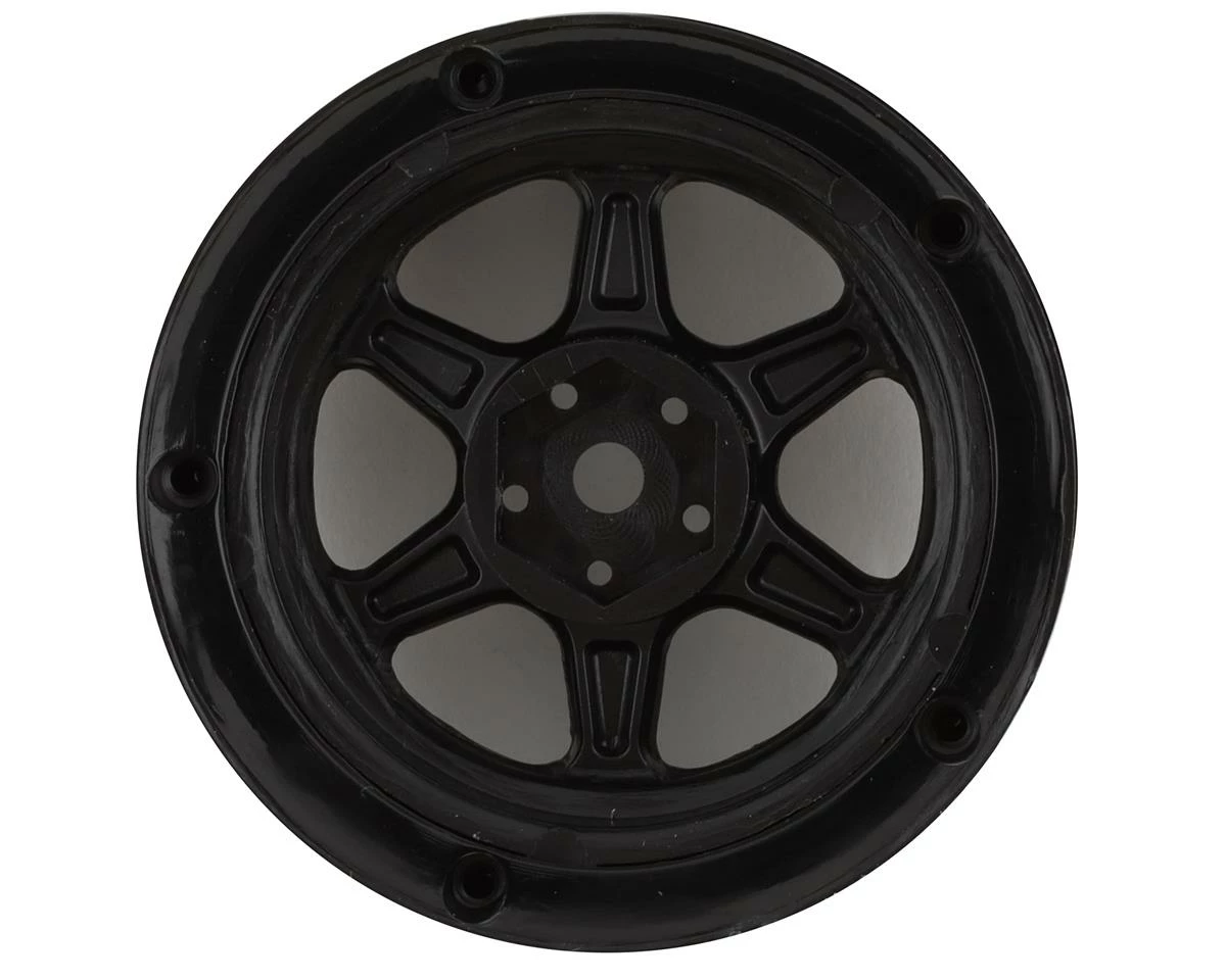 DS Racing Rift Element 6 Spoke Drift Wheels (Triple Black W/Gold Rivets) (2) (Adjustable Offset) W/12mm Hex - Image 2