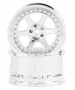 DS Racing Rift Element 6 Spoke Drift Wheels (Triple Chrome) (2) (Adjustable Offset) W/12mm Hex