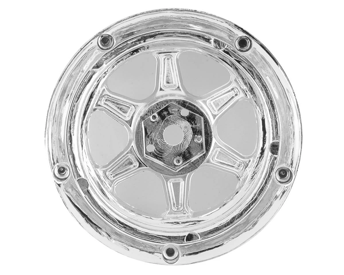 DS Racing Rift Element 6 Spoke Drift Wheels (Triple Chrome W/Gold Rivets) (2) (Adjustable Offset) W/12mm Hex - Image 2