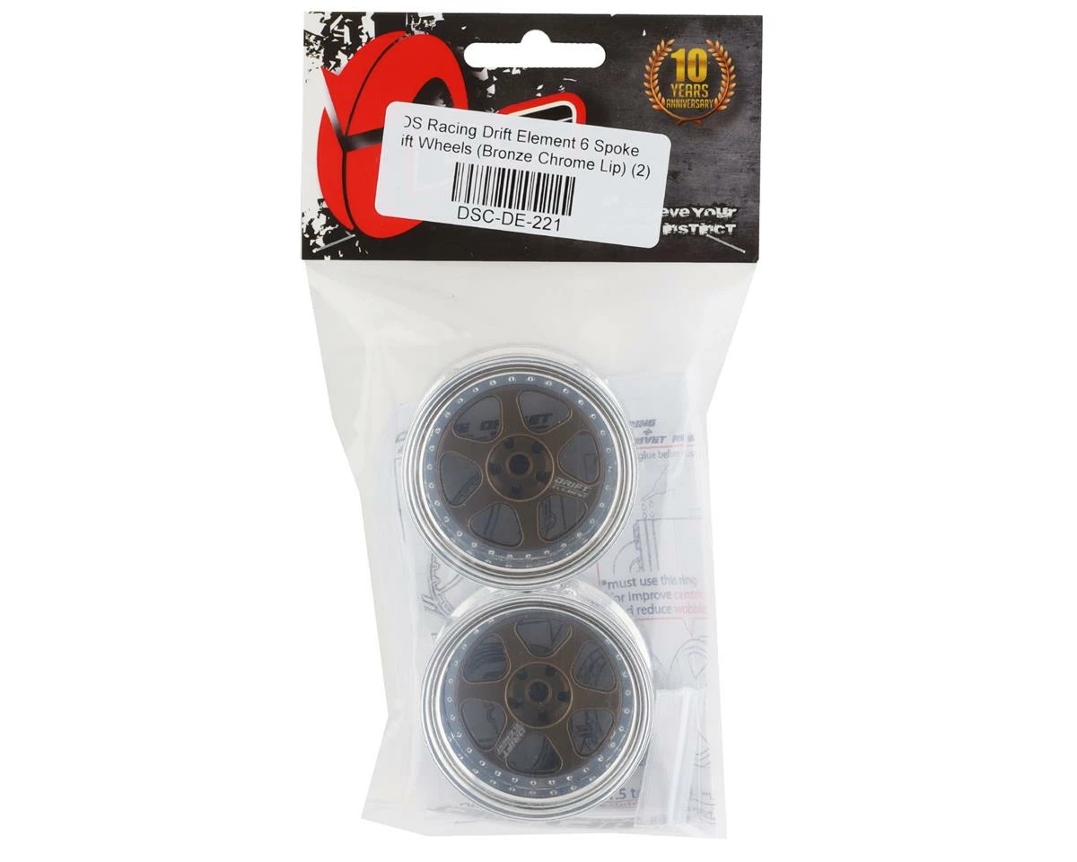 DS Racing Rift Element 6 Spoke Drift Wheels (Bronze & Chrome) (2) (Adjustable Offset) W/12mm Hex - Image 4