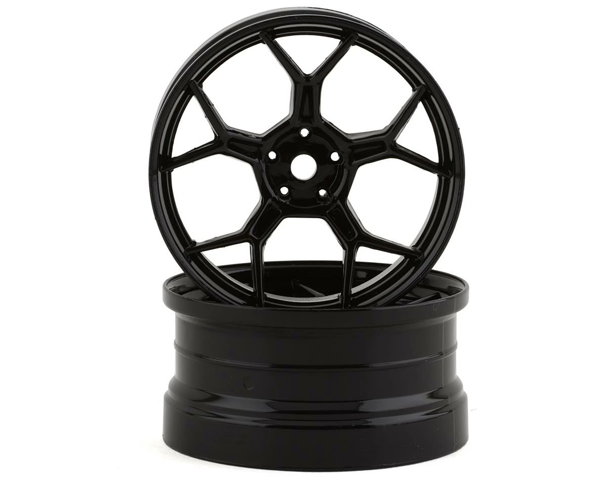DS Racing Feathery Split Spoke Drift Rim (Black Hi Gloss) (2) (6mm Offset) W/12mm Hex