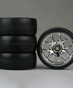 Duratrax Slick 1/10 Touring Car Tire W/10-Spoke Wheel (Chrome) (4)