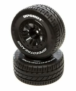 Duratrax SpeedTreads Upshot Pre-Mounted Short Course Tires (Black) (2) W/12mm Hex