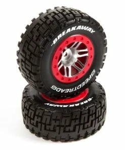 Duratrax SpeedTreads Breakaway Short Course Rear Tires W/12mm Hex (Red) (2)