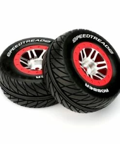 Duratrax SpeedTreads Robber Short Course Front Tires W/12mm Hex (Red) (2)