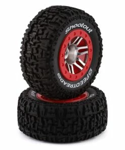 Duratrax SpeedTreads Shootout Short Course Front Tires W/12mm Hex (Red) (2)