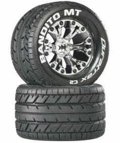 Duratrax Bandito MT 2.8" Mounted 1/2" Offset Tires, Chrome (2)