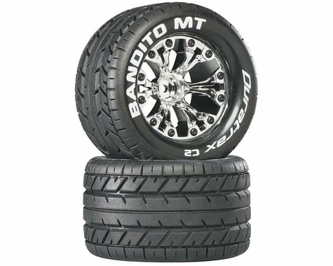 Duratrax Bandito MT 2.8" Mounted 1/2" Offset Tires, Chrome (2)