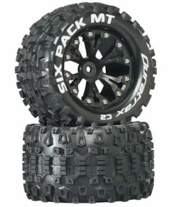 Duratrax Sixpack MT 2.8" 2WD Rear Mounted Truck Tires (Black) (2) W/12mm Hex