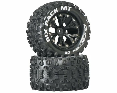 Duratrax Sixpack MT 2.8" 2WD Rear Mounted Truck Tires (Black) (2) W/12mm Hex