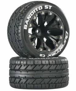 Duratrax Bandito ST 2.8" Mounted Rear Truck Tires (Black) (2) (1/2 Offset) W/12mm Hex