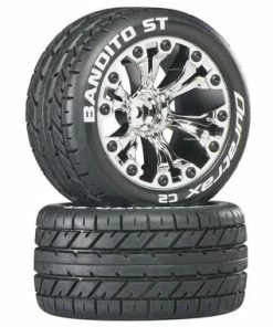 Duratrax Bandito ST 2.8" Mounted Rear Truck Tires (Chrome) (2) (1/2 Offset) W/12mm Hex