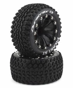 Duratrax Picket ST 2.8" Mounted Rear Truck Tires (Black) (2) (C2 - Soft) W/12mm Hex & 1/2 Offset