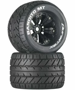 Duratrax Bandito MT 3.8" Mounted Truck Tires (Black) (2) (1/2 Offset) W/17mm Hex