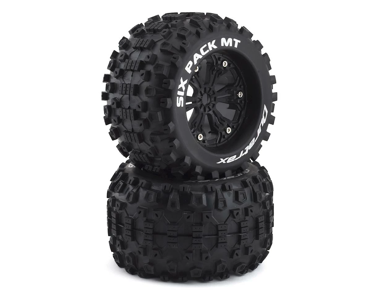 Duratrax Six Pack MT 3.8" Pre-Mounted Monster Truck Tire (Black) (2) (CS - Sport) W/17mm Hex