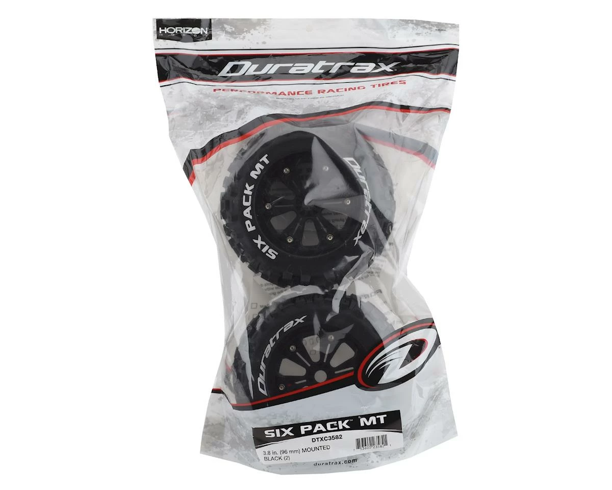 Duratrax Six Pack MT 3.8" Pre-Mounted Monster Truck Tire (Black) (2) (CS - Sport) W/17mm Hex - Image 3
