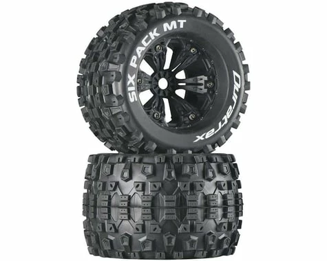 Duratrax Six Pack MT 3.8" Pre-Mounted Truck Tires (Black) (2) (1/2 Offset)