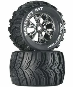 Duratrax Hatchet MT 3.8" Mounted Tires, Chrome (2)