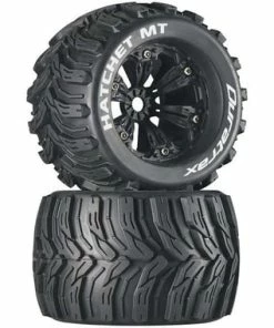 Duratrax Hatchet MT 3.8" Mounted 1/2" Offset Black Tires (2)