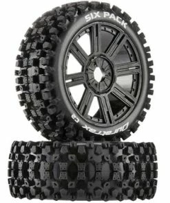 Duratrax Six-Pack C2 Mounted Buggy Spoke Tires, Black (2)