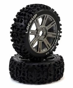 Duratrax Lockup 1/8 Mounted Buggy Tires (Chrome) (2) W/17mm Hex