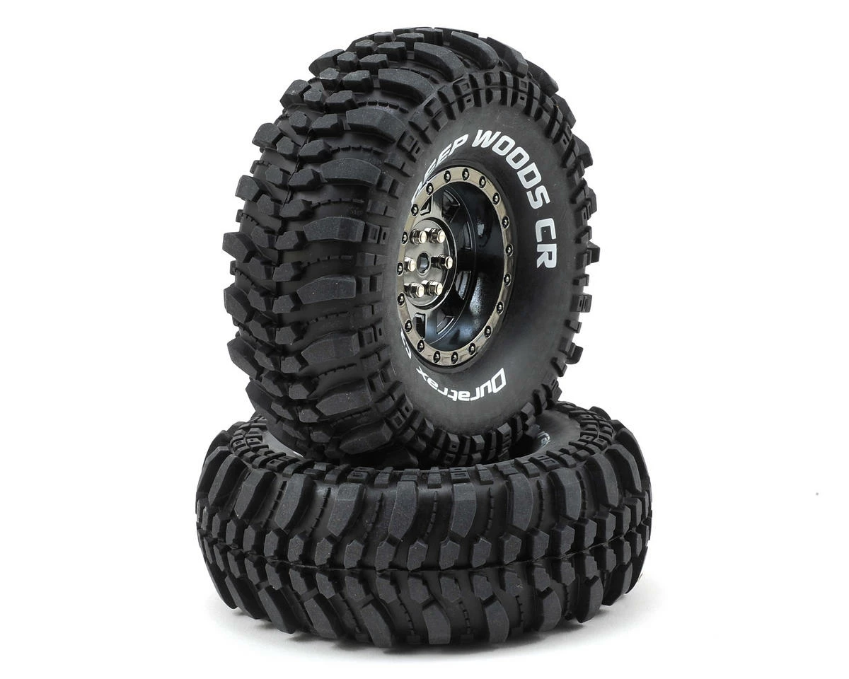 Duratrax Deep Woods CR 1.9" Pre-Mounted Crawler Tires (2) (Black Chrome) (C3 - Super Soft)