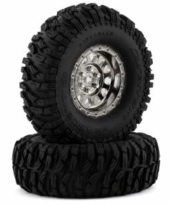 Duratrax Class 1 Ascend CR Pre-Mounted 1.9" Tires (Black/Chrome) (2) (C3) W/12mm Hex