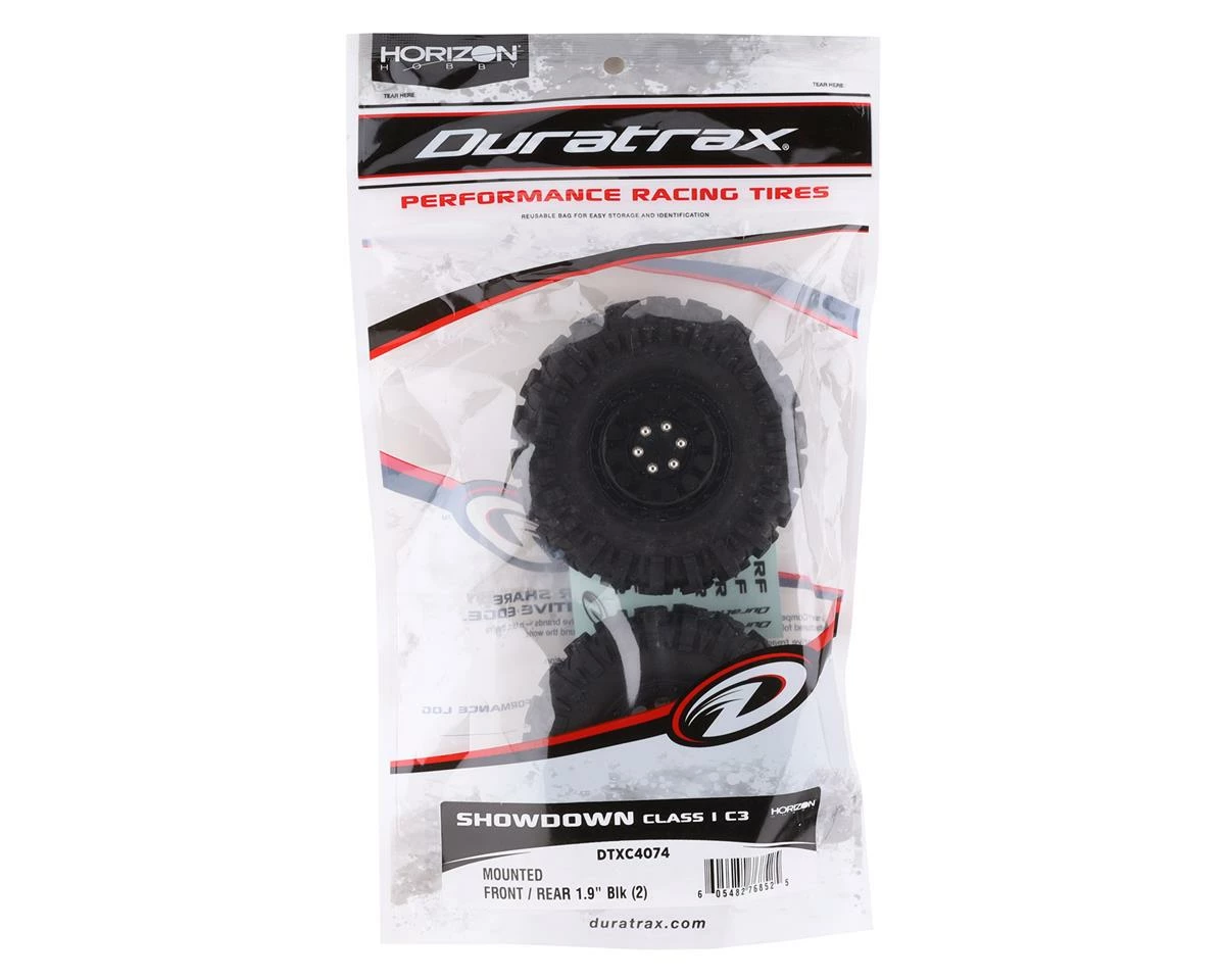 Duratrax Class 1 Showdown CR 1.9" Pre-Mounted Tires (Black) (2) (C3) W/12mm Hex - Image 3