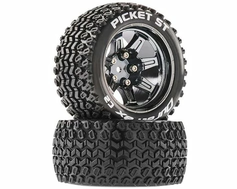 Duratrax Picket ST 2.8 Pre-Mounted Tires (Chrome) (2) W/14mm Hex