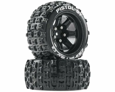 Duratrax Pistol ST 2.8 Pre-Mounted Tires (Black) (2) W/14mm Hex