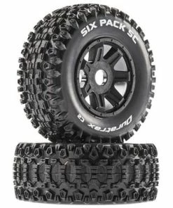 Duratrax Six Pack Short Course Pre-Mounted Tires (Soft) W/17mm Hex (Black) (2)