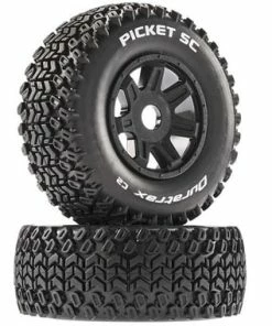 Duratrax Picket Short Course Pre-Mounted Tires (Soft) W/17mm Hex (Black) (2)