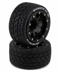 Duratrax Bandito ST Belted 2.8" Mounted Truck Tires (Black) (2) (.5 Offset) W/12mm Hex