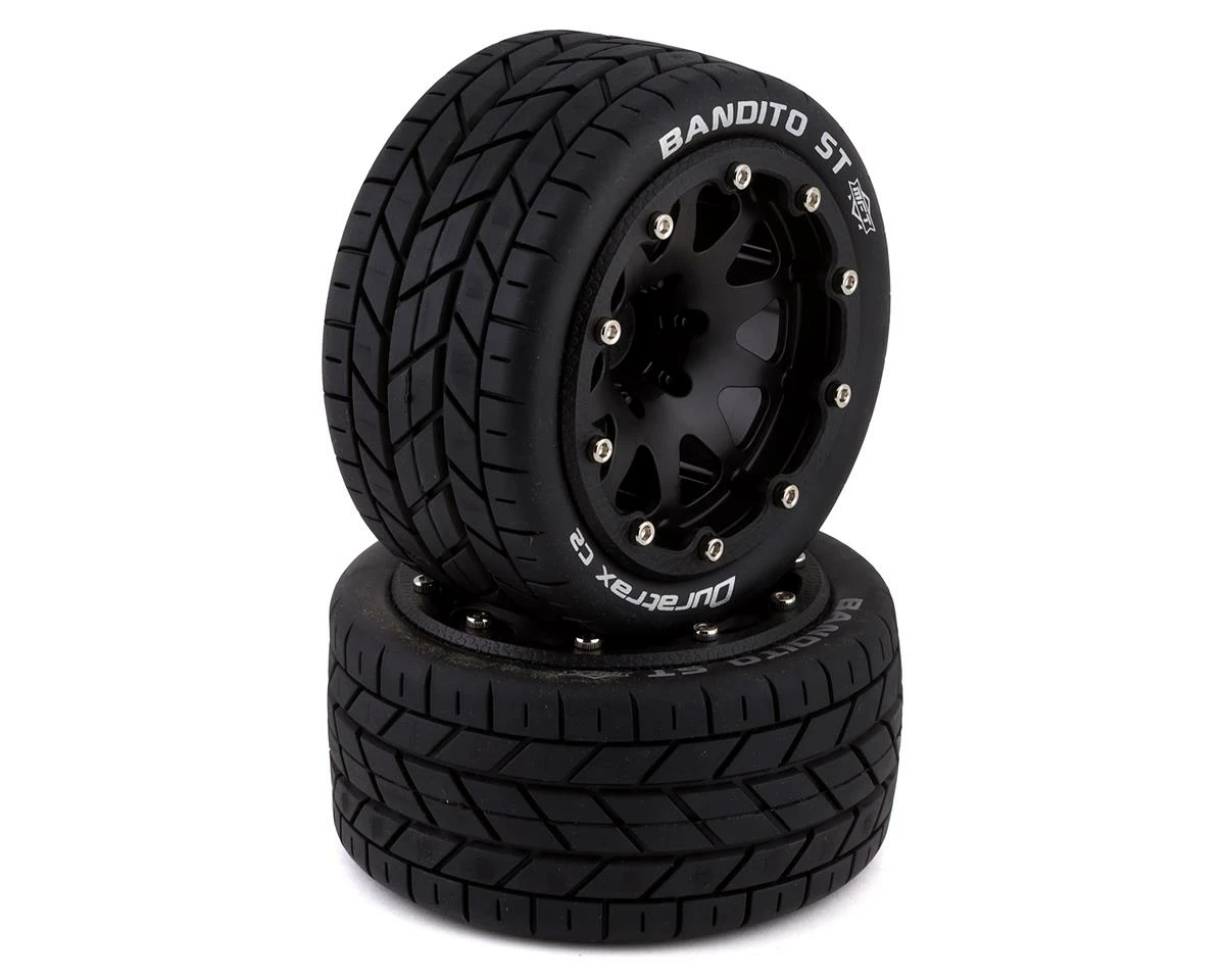 Duratrax Bandito ST Belted 2.8" Mounted Truck Tires (Black) (2) (.5 Offset) W/12mm Hex