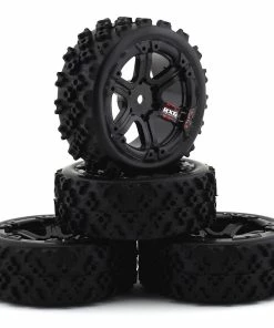 Firebrand RC SnakeEye RXG3 Gymkhana Pre-Mounted Rally Tires (4) (Black) W/.50 Cal Tires, 12mm Hex & 3mm Offset