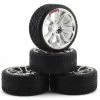 Firebrand RC Supernova DT3 Pre-Mounted Drift Tires (4) (Chrome) W/Moray Tires, 12mm Hex & 3mm Offset