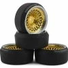 Firebrand RC Ownjewel XDR9 5° Pre-Mounted Slick Drift Tires (4) (Gold) W/Diamond Tires, 12mm Hex & 9mm Offset