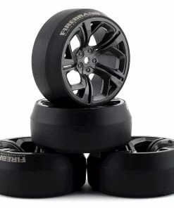 Firebrand RC Hydra XD3 0° Pre-Mounted Slick Drift Tires (4) (Gun Metal) W/Blades Tires, 12mm Hex & 3mm Offset