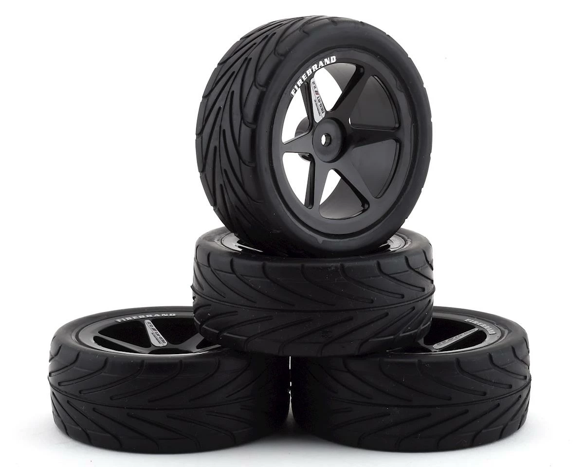 Firebrand RC Neo RT 2.2 Pre-Mounted On-Road Tires (4) (Black) W/Scorpion Wheels & 12mm Hex