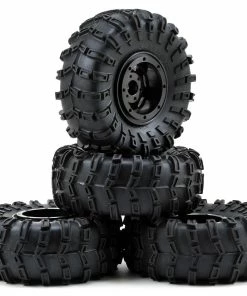 GMade G-Air 2.2" Beadlock Rock Crawler Wheels W/Tires & Accessories (4) (Black)