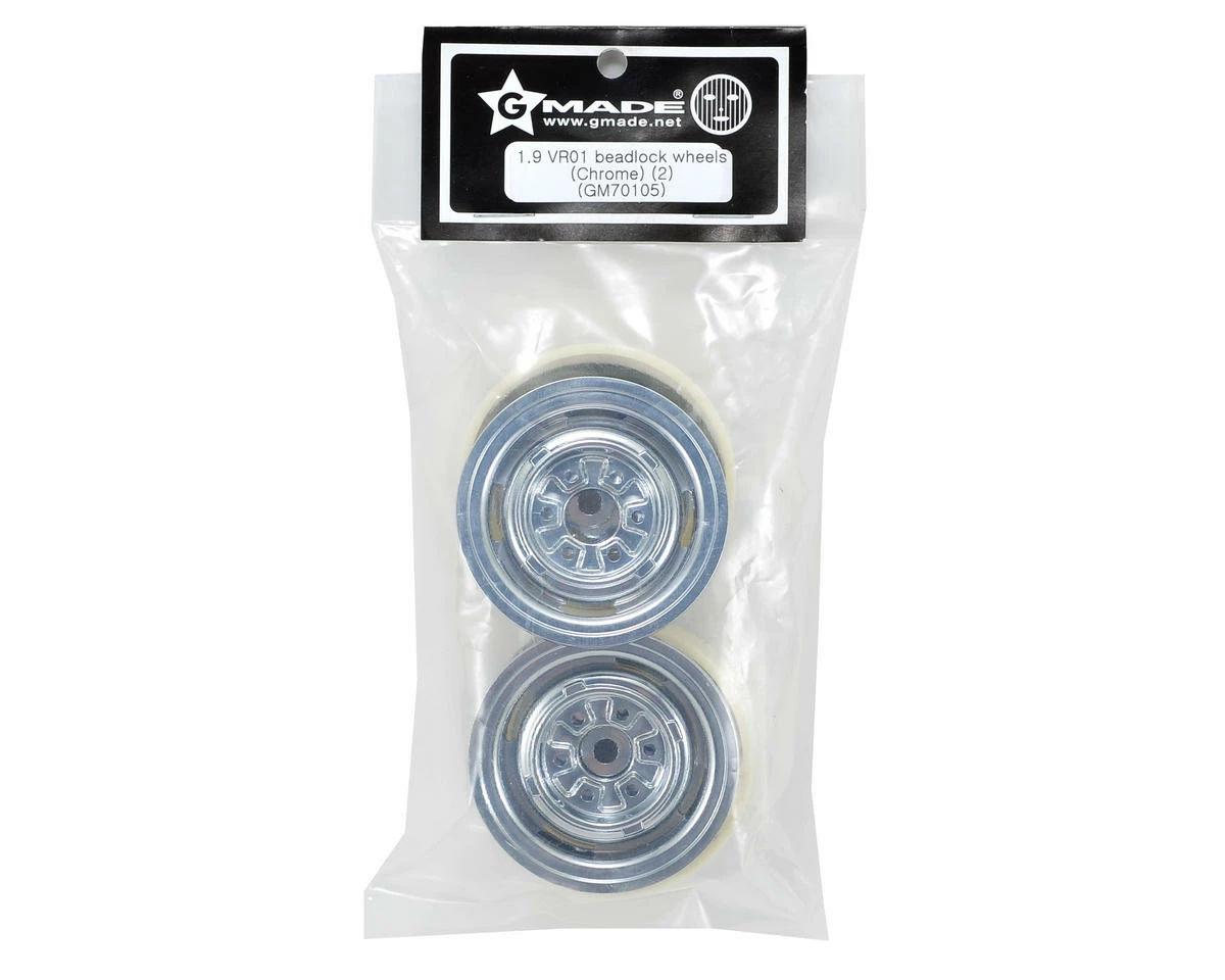 GMade VR01 1.9" Beadlock Rock Crawler Wheels (2) (Chrome) - Image 3
