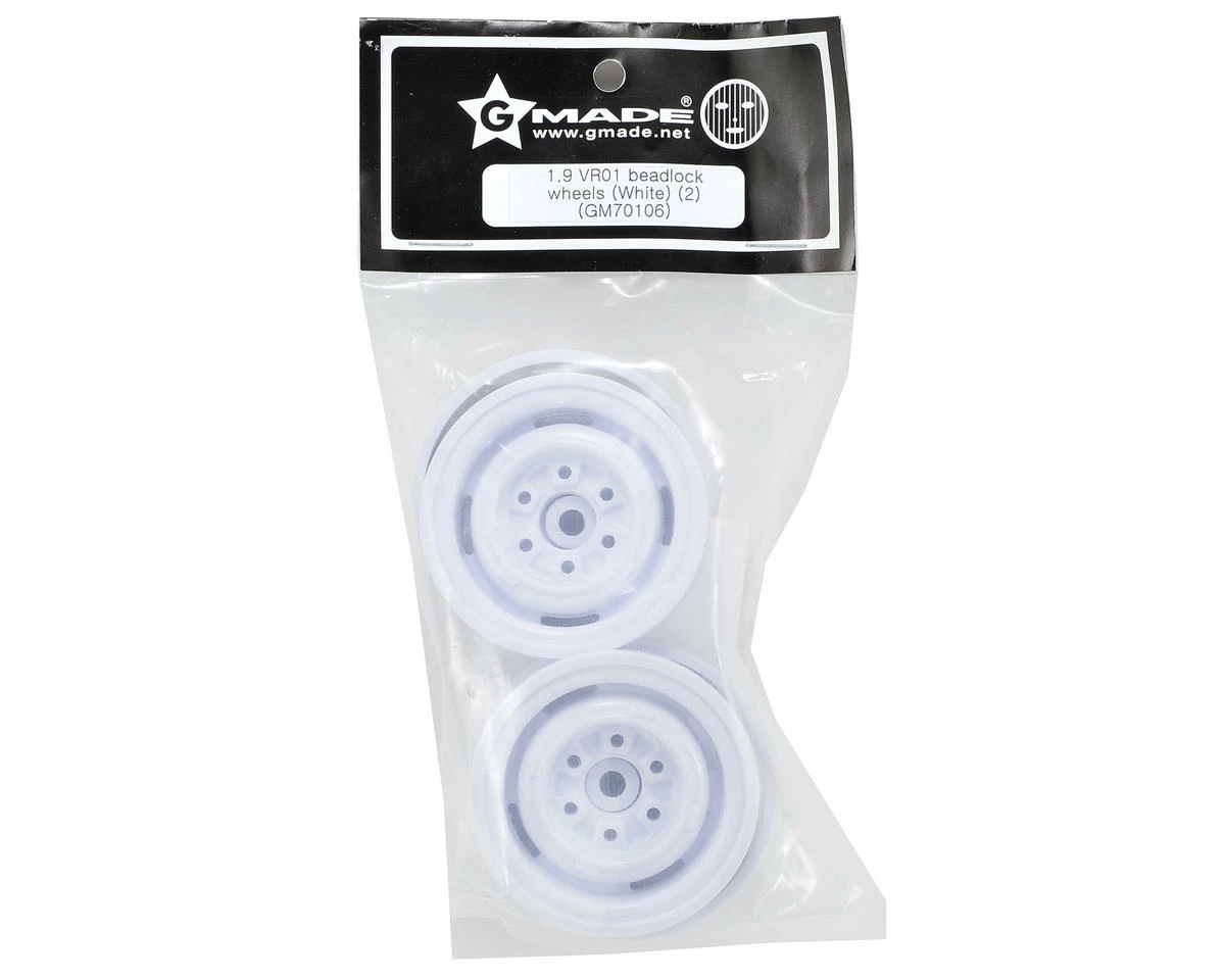 GMade VR01 1.9" Beadlock Rock Crawler Wheels (2) (White) - Image 3