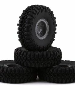 HobbyPlus CR-18 Grabber M/T 1.0" Pre-Mounted Tire Set (Grey) (4) (Beadlock)