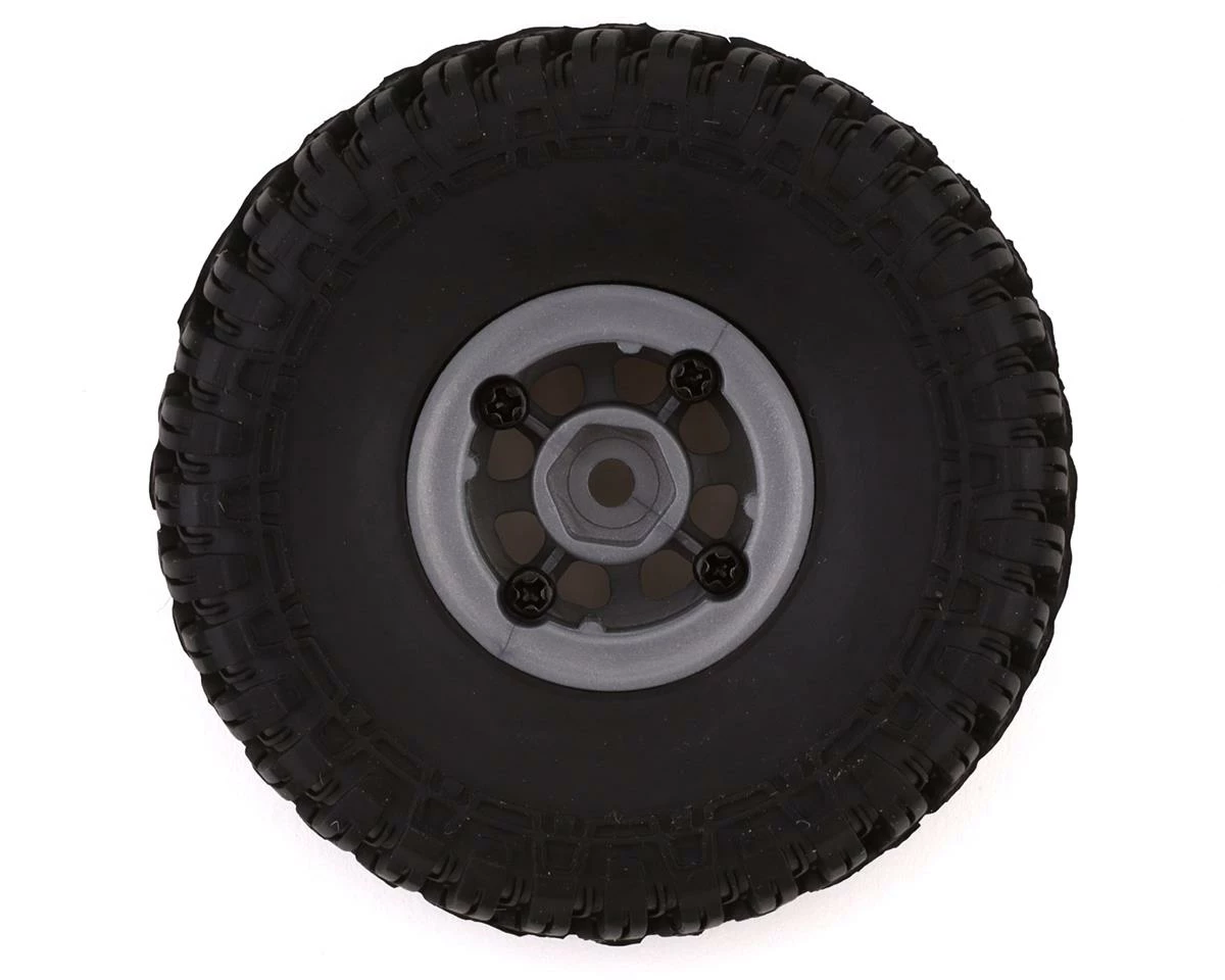 HobbyPlus CR-18 T-Finder A/T 1.0" Pre-Mounted Tire Set (Grey) (4) (Beadlock) - Image 2