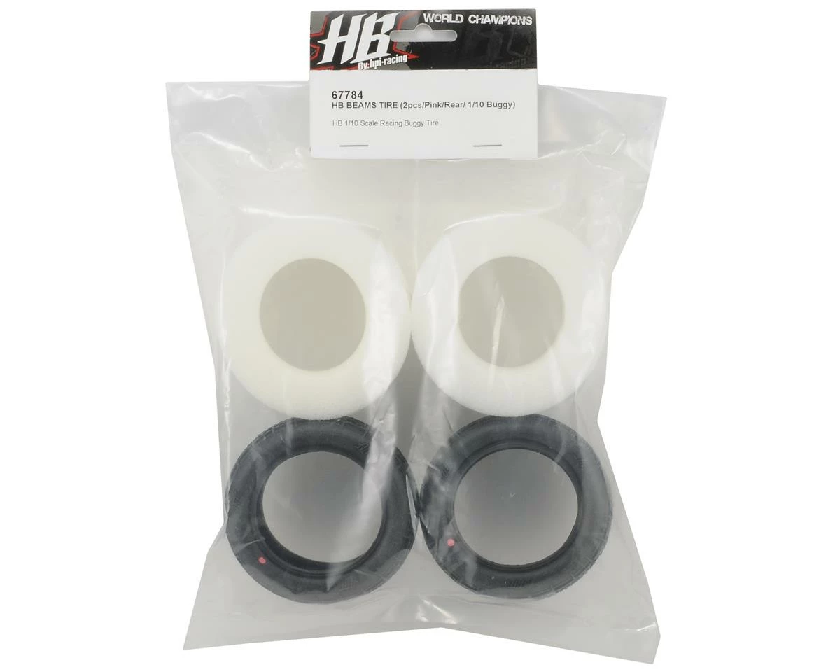 HB Racing Eams 1/10 Buggy Rear Tire (2) (Pink) - Image 2