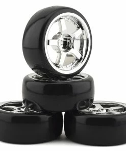 Team Integy "Type I" Complete Drift Wheel & Tire Set (Chrome) (4)